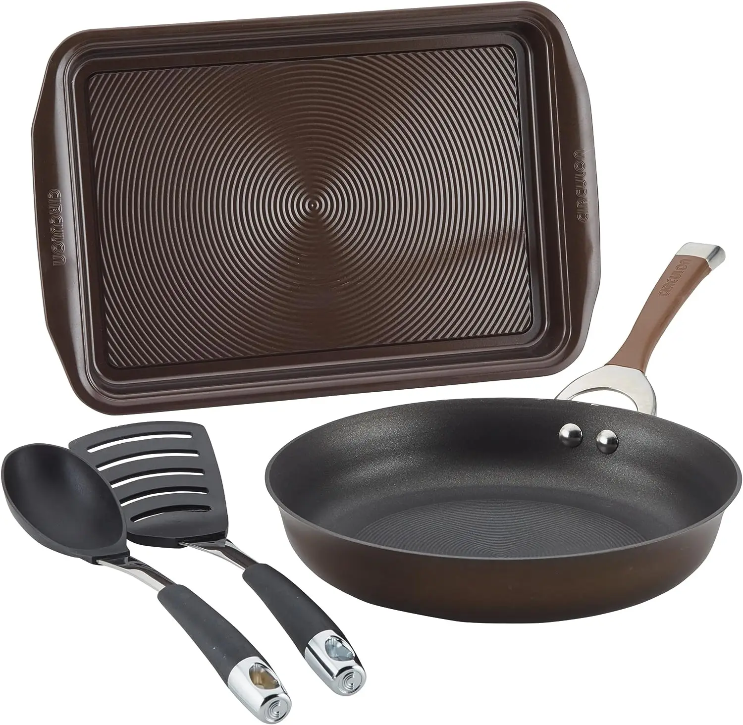 

Dishwasher Safe Hard Anodized Nonstick Cookware Pots and Pans Set, 4 Piece (Baking Sheet), Chocolate Baking accessories and tool