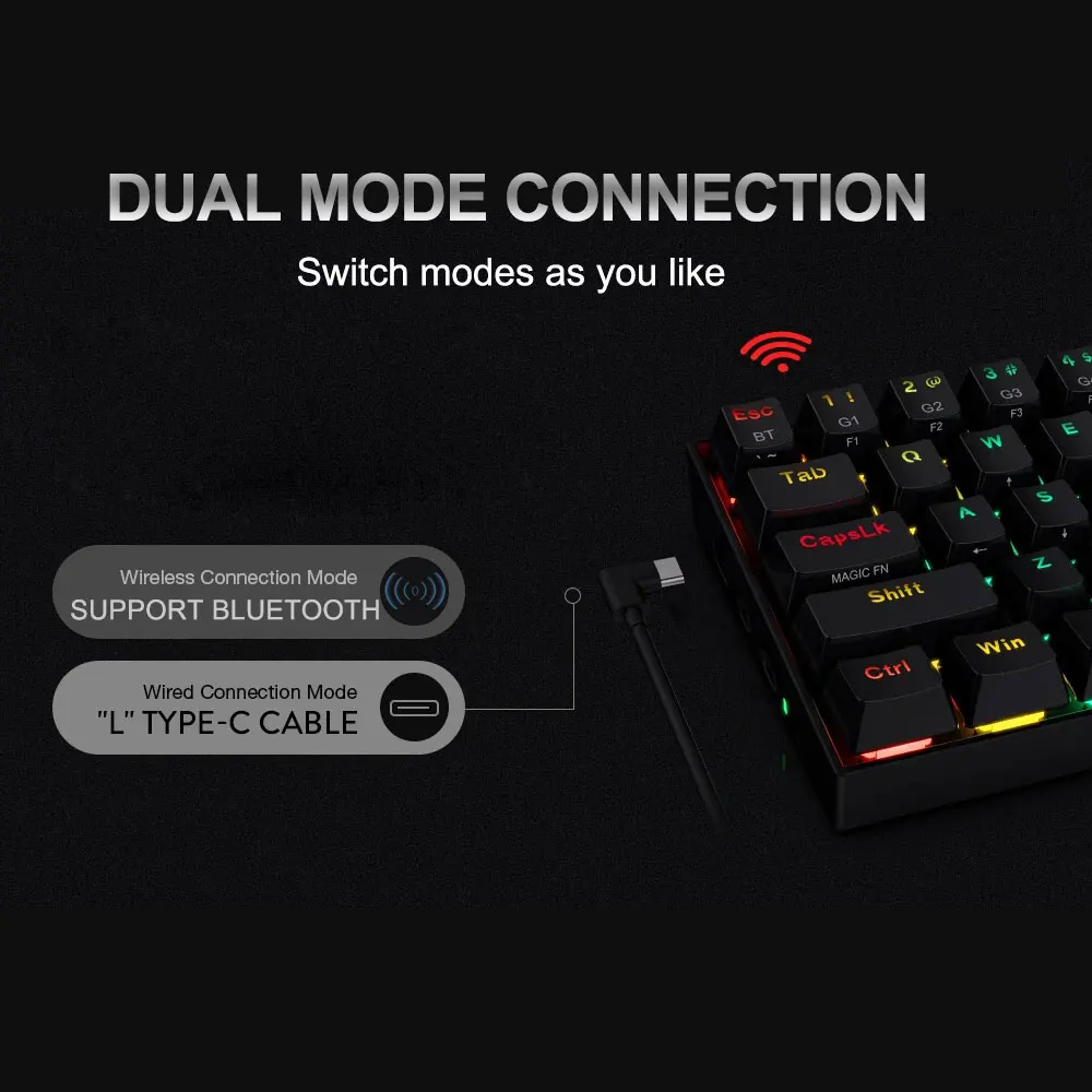 Redragon Draconic K530 RGB поддержка Bluetooth 5 0 Беспроводная USB Двухрежимная Механическая