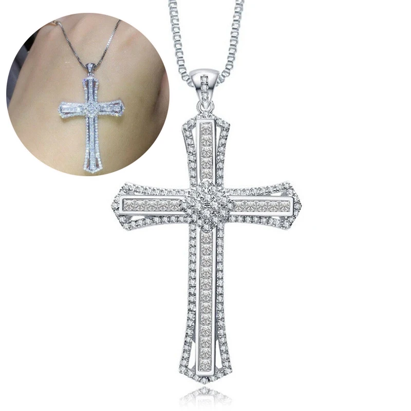 

Necklaces Pendants Wedding Party Cubic Zirconia Jewelry Fashion Cross 925 Silver