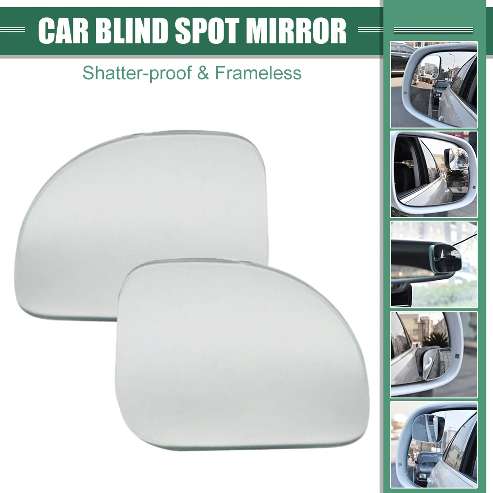 

1Pair Frameless Blind Spot Mirror Wide Angle with 360 Degree Adjustable Base Car Rearview Convex Mirror Parking Auxiliary Mirror