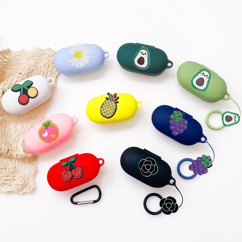 

Силиконовый чехол для Samsung Galaxy buds / buds plus / buds + чехол с изображением фруктов персика/авокадо/цветов
