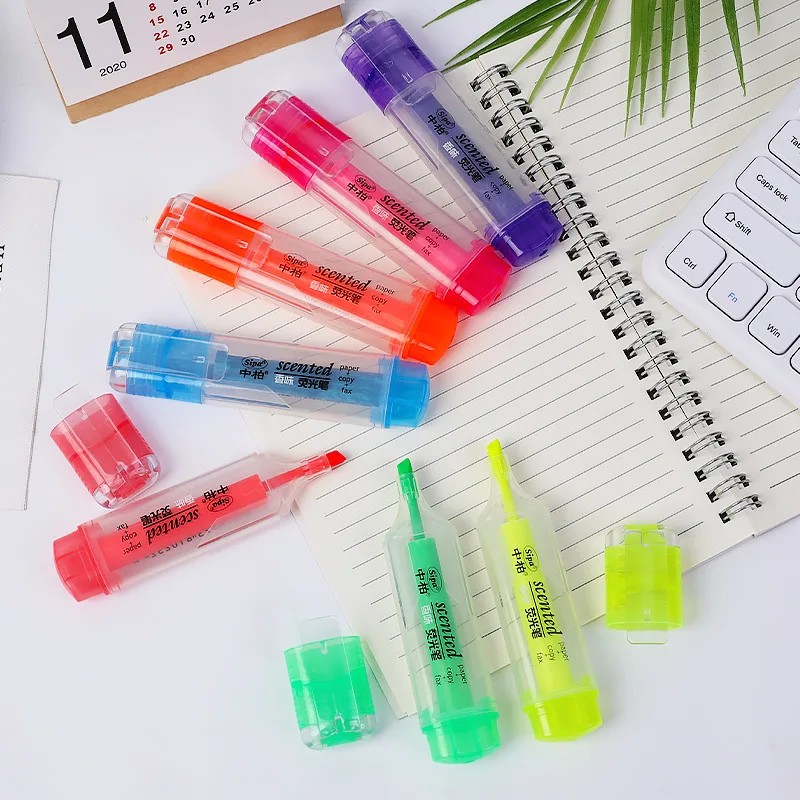 

Cute Candy Color Highlighters Inks Stamp Pen Creative Marker Pen school Supplies office Stationery Gifts for children