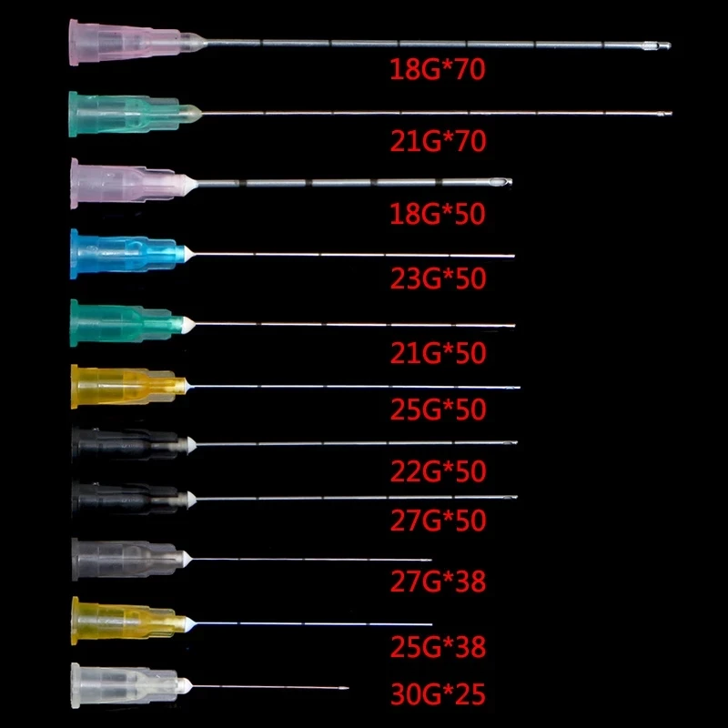 Blunt-tip Cannula for filler injection 18G 21G 22G 23G 25G 27G30G uric acid facial filling nose slight blunt needle 2pcs/pack*10