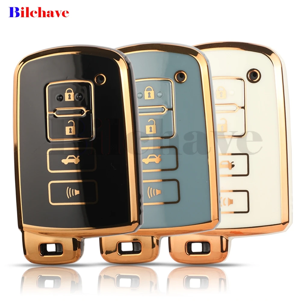 Jingyuqin новый чехол для автомобильного ключа из ТПУ Toyota Corolla Camry RAV4 Highlander Auris CHR Avalon Land