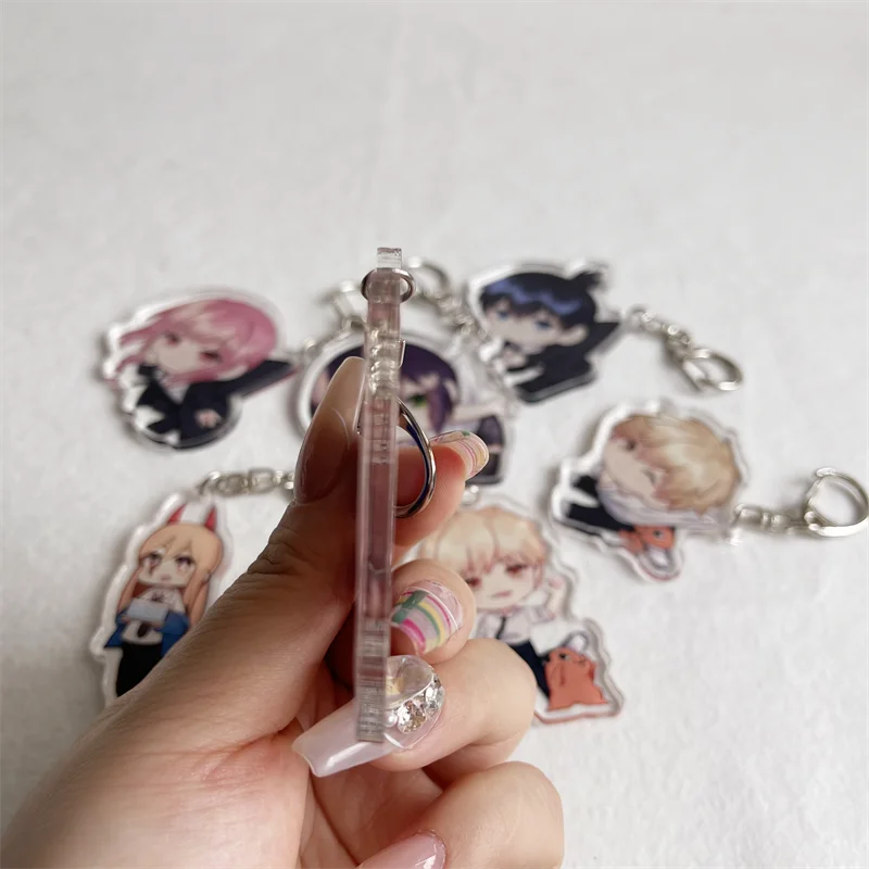 Брелок для ключей с японской мультяшной электрической пилой акриловый