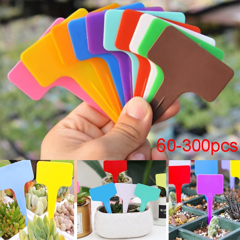 

60-300 шт Т-тип ярлыки для растений маркеры тег водонепроницаемый ПВХ садовые пластиковые растения этикетка овощ Сортировка бирки растительные маркеры