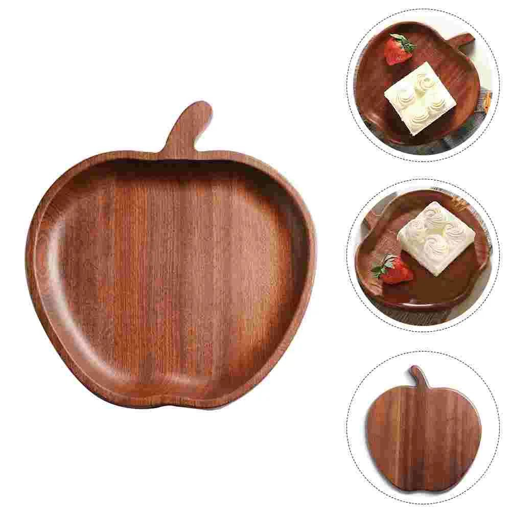 

Creative Food Serving Plate Ebony Wooden Fruits Tray for Home Food Holder (Brown)