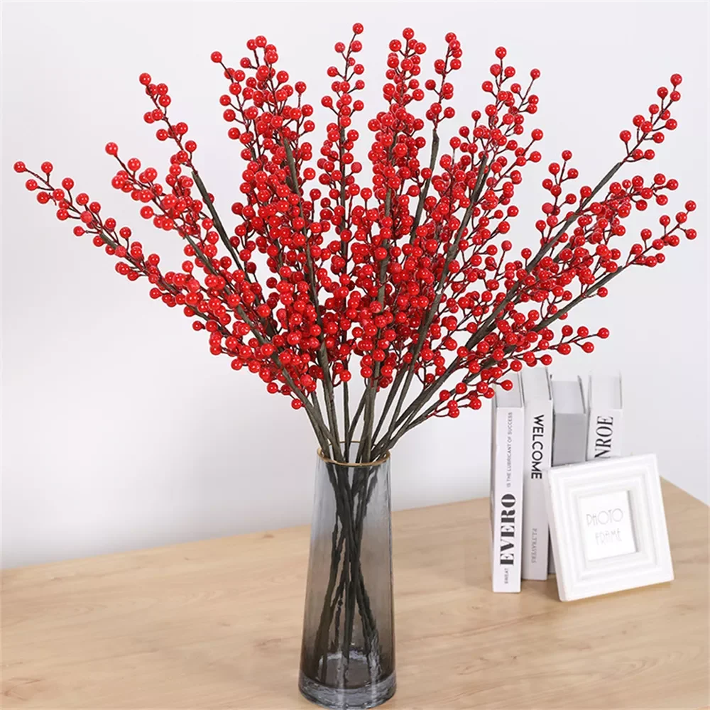 

Berry Artificial Flower Fake red berries Christmas Flower New Year's decor Tree Artificial berry Christmas Decoration For Ho
