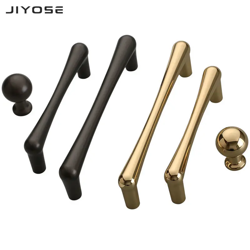 

JIYOSE Cabinet Wardrobe Door Golden Handles Lengthen Light Luxury Black Bathroom Cabinet Handle Drawer Shoe Cabinet Knobs