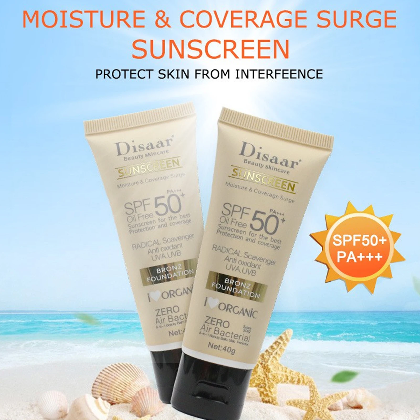

SPF50+ Sunscreen Cream Moisturizing Brightening Refreshing Waterproof UV Protector ConcealerFace Body Whitening Isolation