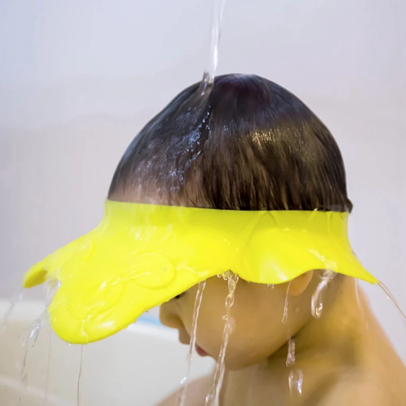

New Baby Children Kids Safe Shampoo Bath Bathing Shower Cap Hat Wash Hair Shield Elastic Silica Gel Shampoo Cap