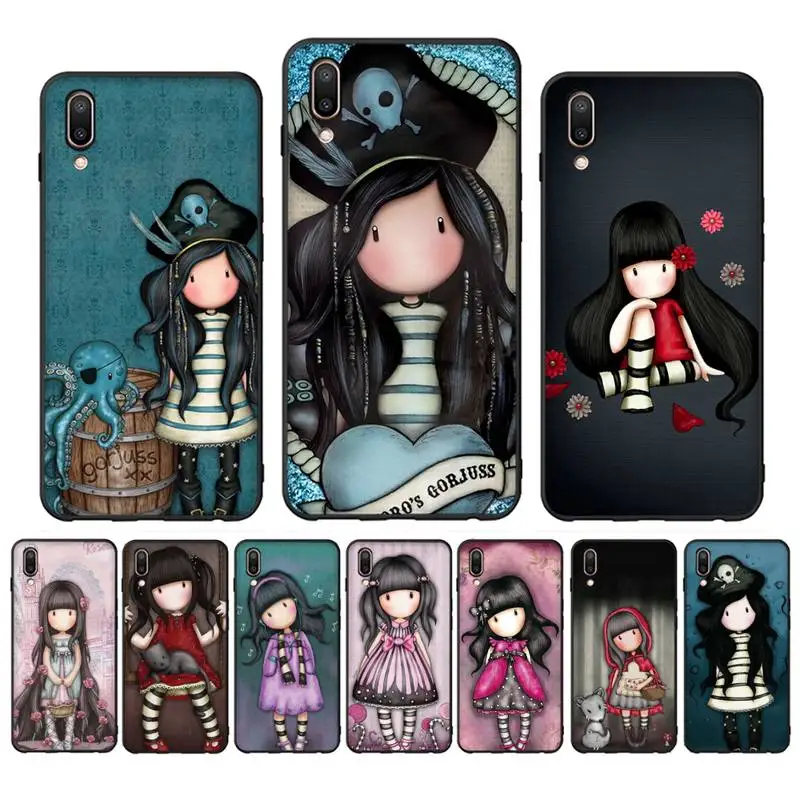 

Cute Girl Kid Art Illustration S-santoro Phone Case for Vivo Y91C Y11 17 19 17 67 81 Oppo A9 2020 Realme c3 cover