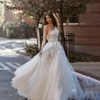 country style princess wedding dress flowers appliques single shoulder straps backless sleeveless bride gown vestidos de novia