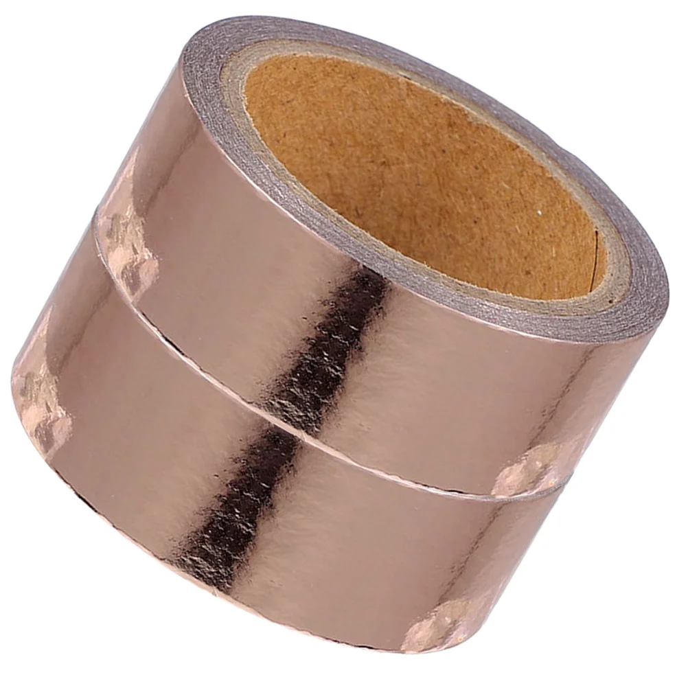 

2 Rolls Decor Washi Tape Sticker Aluminum Foil DIY Metallic Self-adhesive Tapes Journal
