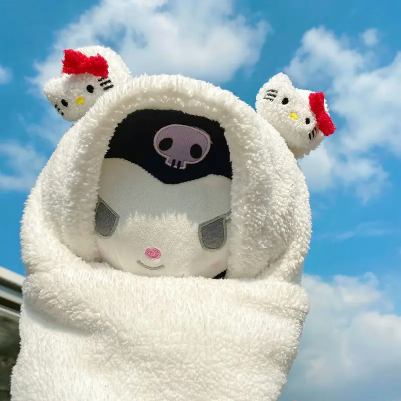 

Sanrio Cinnamoroll Kuromi Mymelody Kawaii красивый шарф перчатки три в одном шапка из трех частей милый высококачественный шарф для студентов