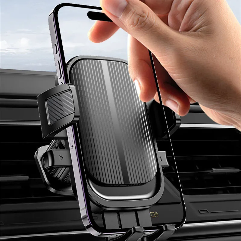 

Universal Car Phone Holder Gravity Air Vent Clip Car Cradle For iPhone 14 15 Xiaomi Samsung Mobile Support CD Slot Mount