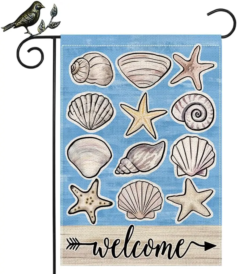 GEEORY летний садовый флаг 12 5x18 дюймов морская звезда ракушка синий Добро