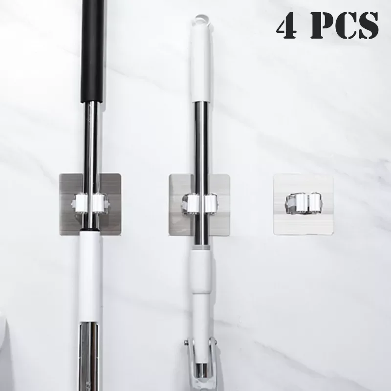 

2022NEW Adhesive Multi-Purpose Hooks Wall Mounted Mop Organizer Holder RackBrush Broom Hanger Hook Kitchen bathroom Strong Hooks