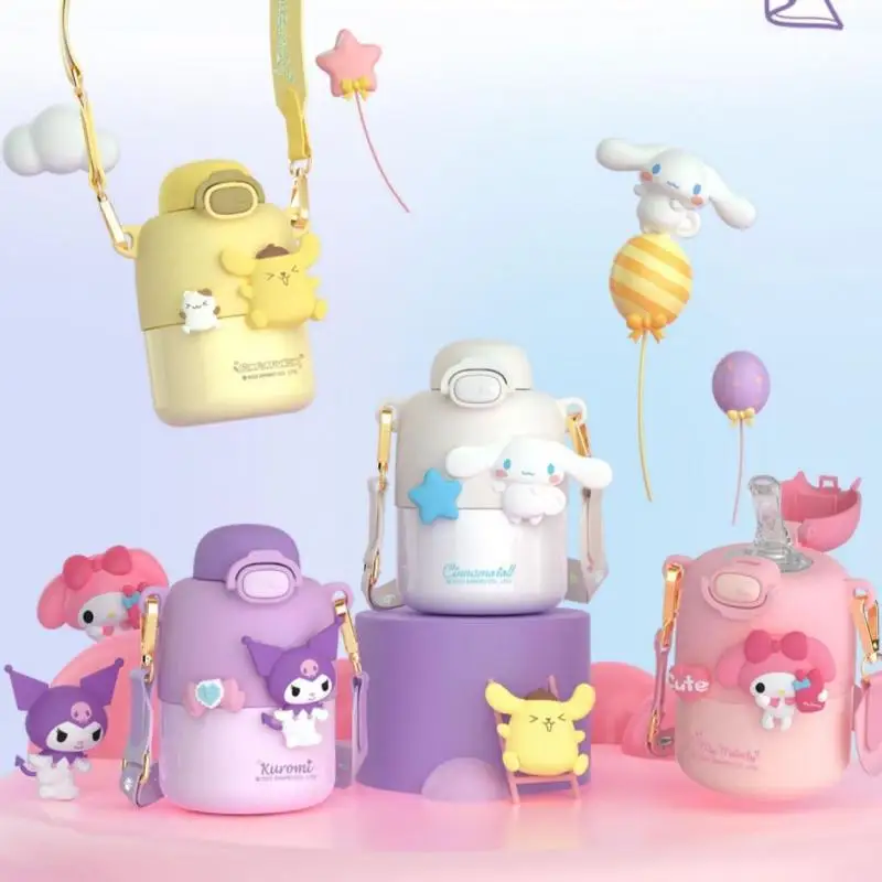 

Sanrios Kawaii Мультфильм Kuromi My Melody термос чашка 316 нержавеющая сталь супер милый Sippy чашка портативный большой живот воды стекло подарок