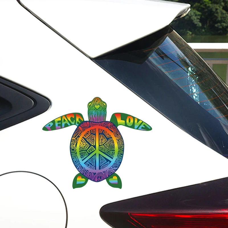 Автомобильная Наклейка В Стиле Бохо С Радужной Черепахой ПВХ Креативное