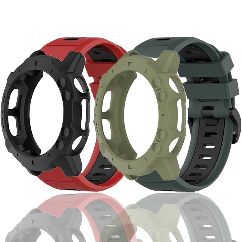 

2in1 Pack For Amazfit Falcon Case + Strap Silicone Bracelet Easyfit Band Cases TPU protective Bumper Cover