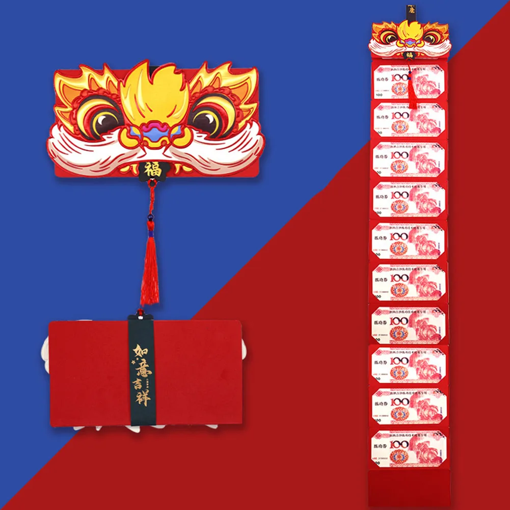 

2022 г., складной красный конверт с тигром HongBao, красный карман, новогодний оригинальный креативный красный конверт, подарки на весну и фестива...