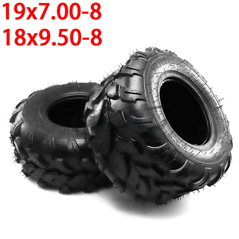 

Front 19x7.00-8 rear 18x9.50-8 Tubeless tires for Four-wheel ATV go-kart Lawn Mower 8 inch vacuum