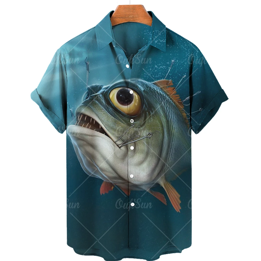 Летняя Новинка 2022 уличная рыболовная рубашка с 3d принтом для мужчин повседневные