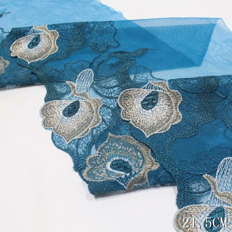 

28 ярдов, декоративная кружевная Цветочная вышивка для юбки, подол для одежды, швейный Материал «сделай сам», ткань для одежды, Ширина 21,5 см