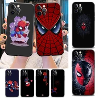 marvel phone case for iphone 11 12 13 pro max 7 8 se xr xs max 5 5s 6 6s plus soft silicone case cover anime cartoon spider man