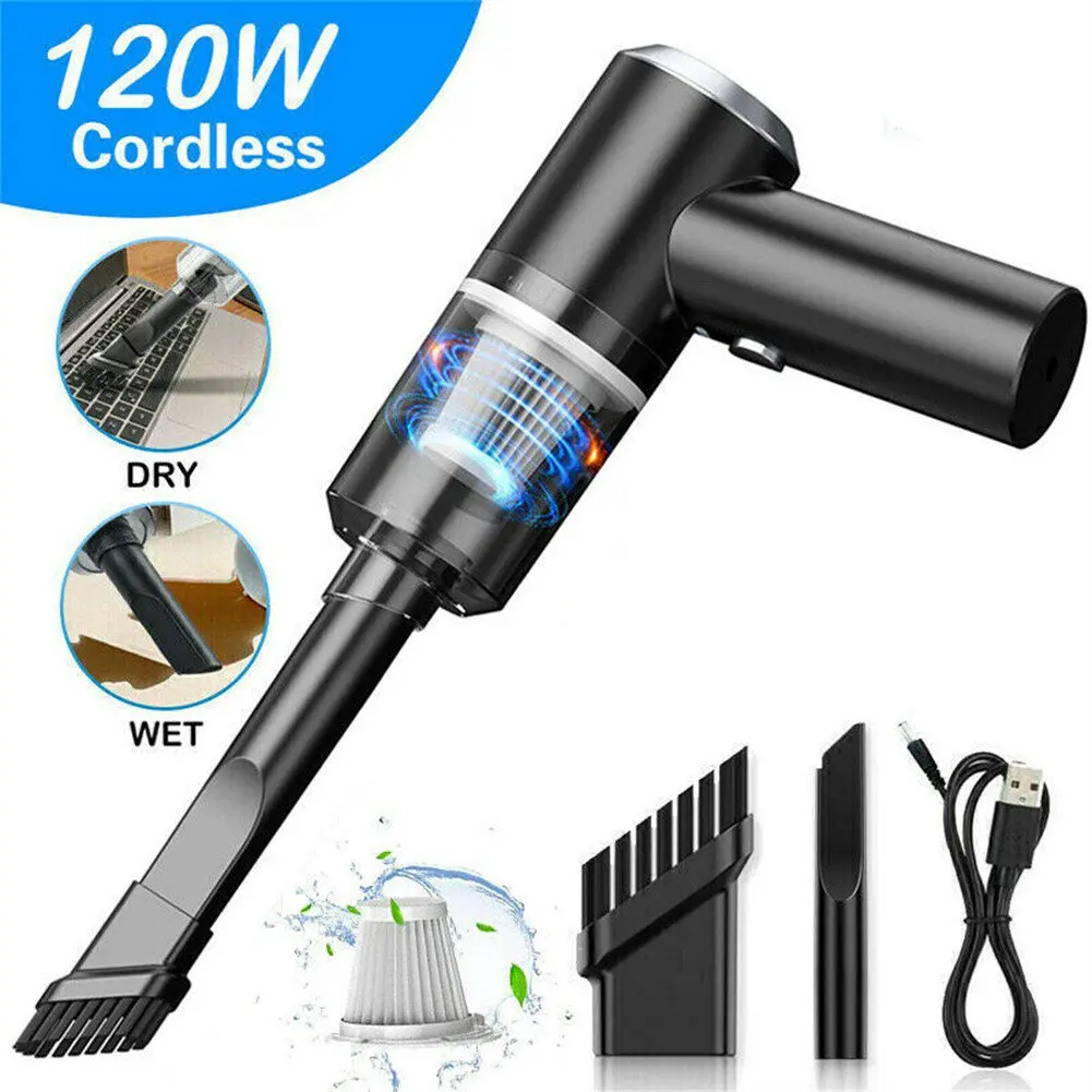 

USB Wireless Vacuum Cleaner 120W 16.5*14.5*4cm 2000mAh Battery 6000Pa Black/white Dry And Wet For 1A-5A Adapter