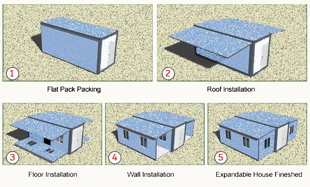 20 футов 3 спальни сборный дом расширяемый принятые индивидуальные контейнеры