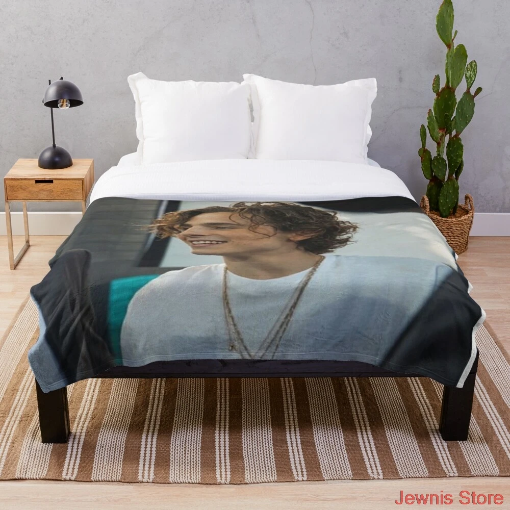 

Timoth%C3%A9e Chalamet Blanket Print on Demand Decorative Sherpa Blankets for Sofa bed Gift