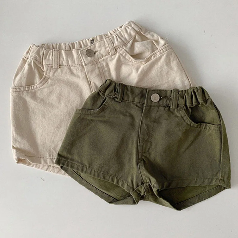 

Summer New Kids Shorts Solid Denim Simple Pants