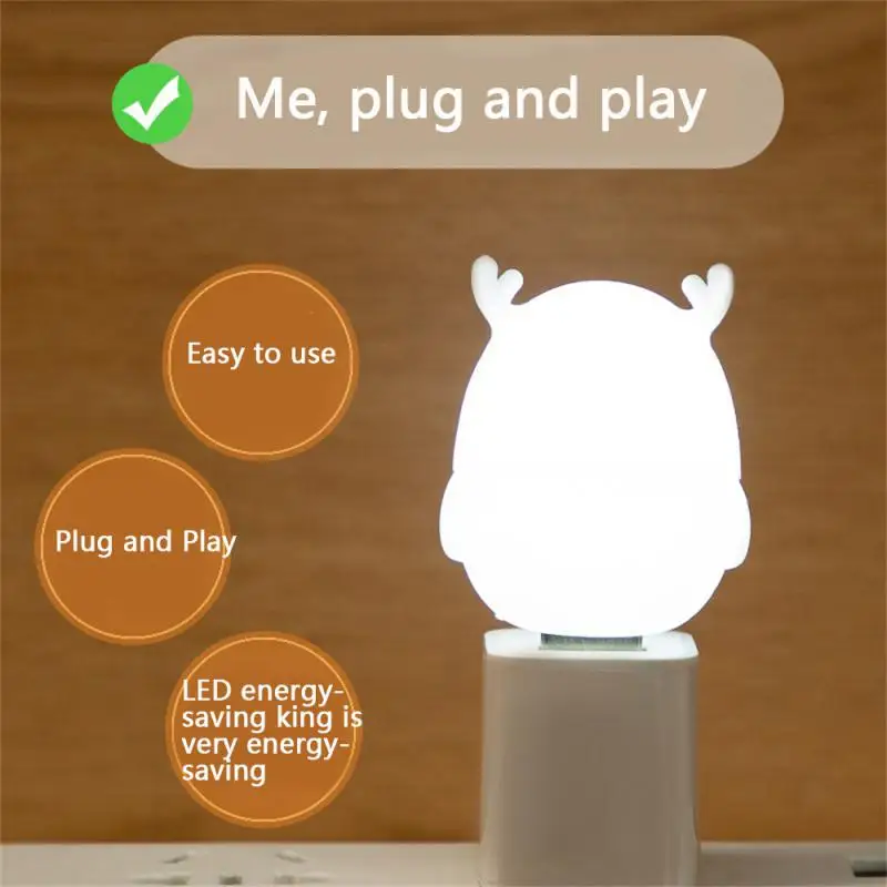 

Environmentally Friendly White Materials Led Night Light Energy Saving Reading Lamp Eye Protection Led Ambient Light Deer Shaped