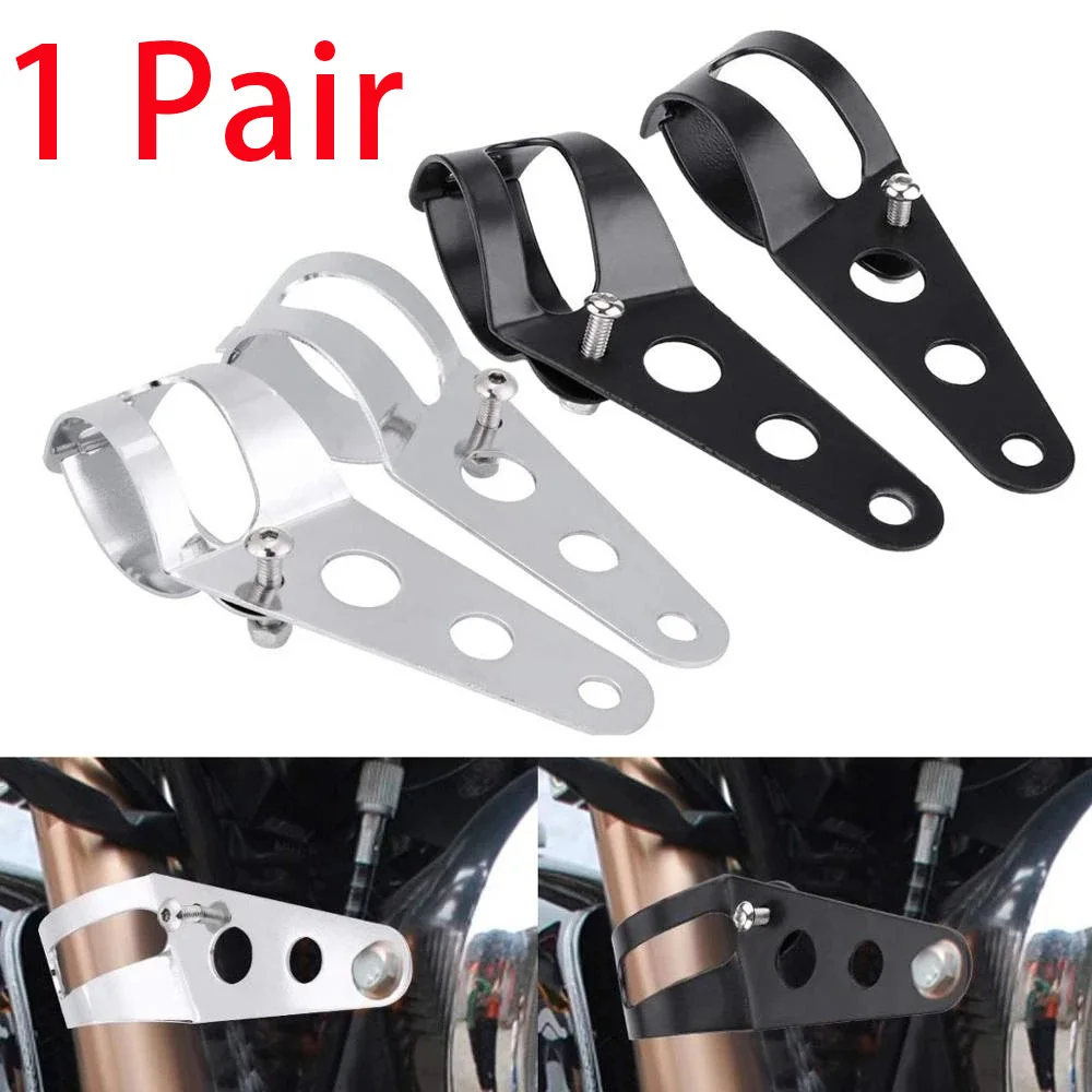 

1 Pair Motorcycle Headlight Mount Brackets Adjustable Angle Clamps Light Parts Replacement for 35mm-43mm Fork Tubes