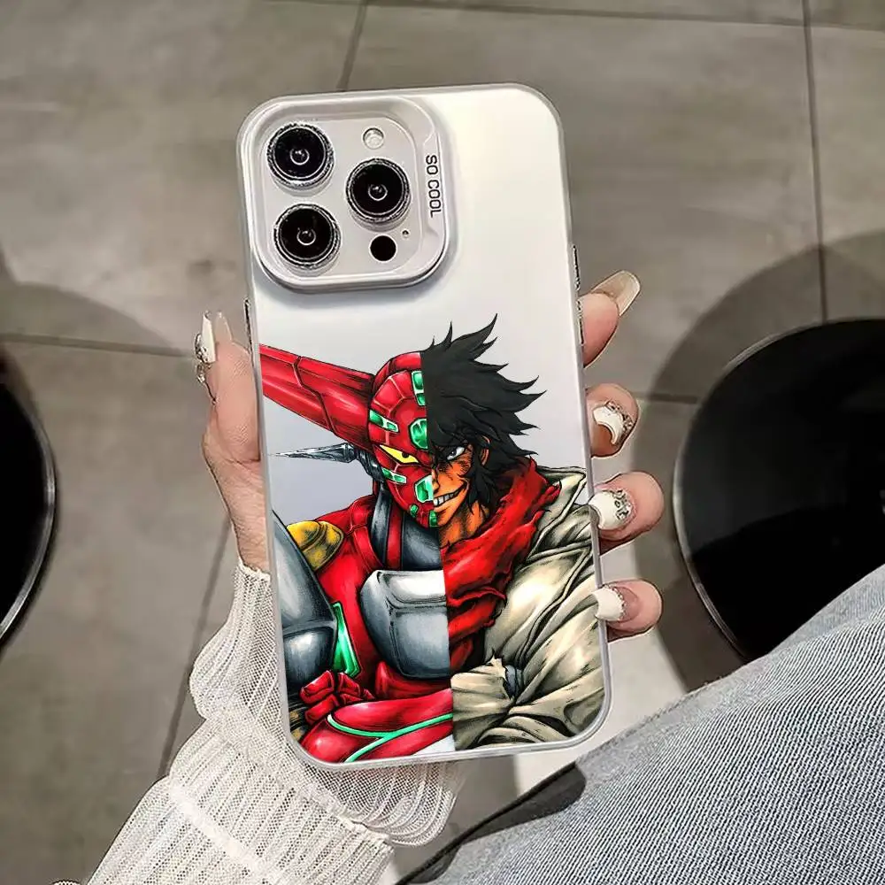 Фото Чехол для телефона Ryoma Nagare Getter Robo для iPhone 17, 16, 15, 14, 13, 12, 11, Mini, Pro, E, MAX, матовый, белый, цвета конфет. №2