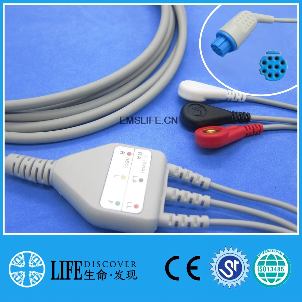 Цельный кабель ЭКГ с 5 кнопками для монитора пациента GE Datex