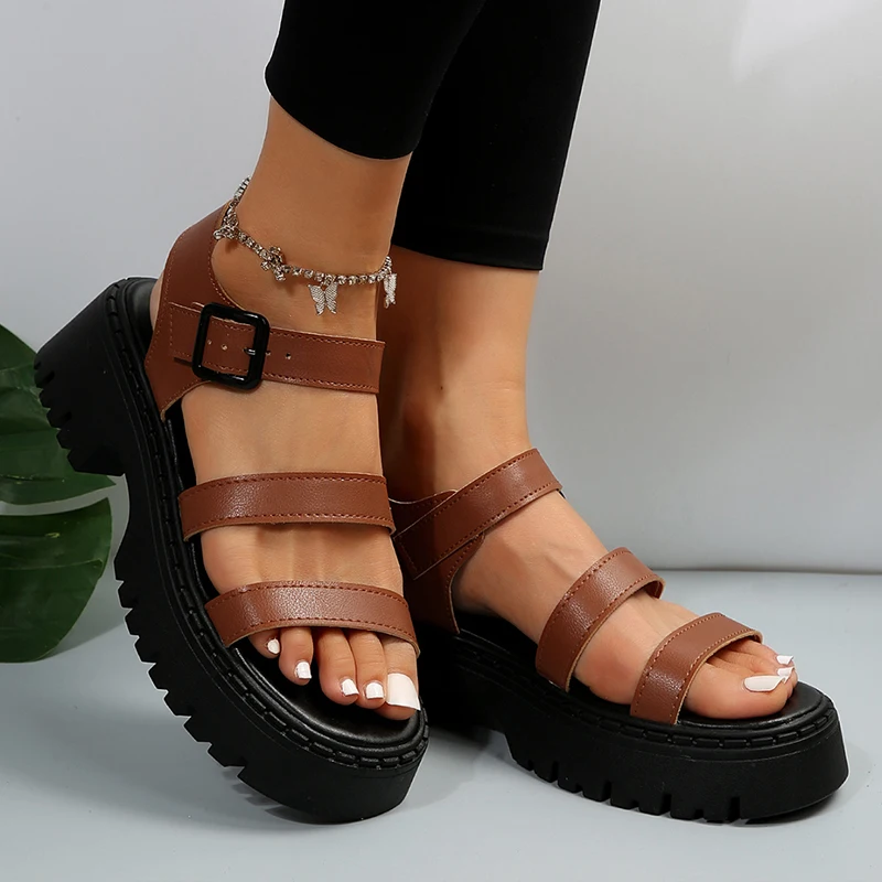 Platform Women Sandals Summer Outdoor Female Sandals Non-slip Height Increased Women's Sandals Beach Fashion Casual Shoes 2023