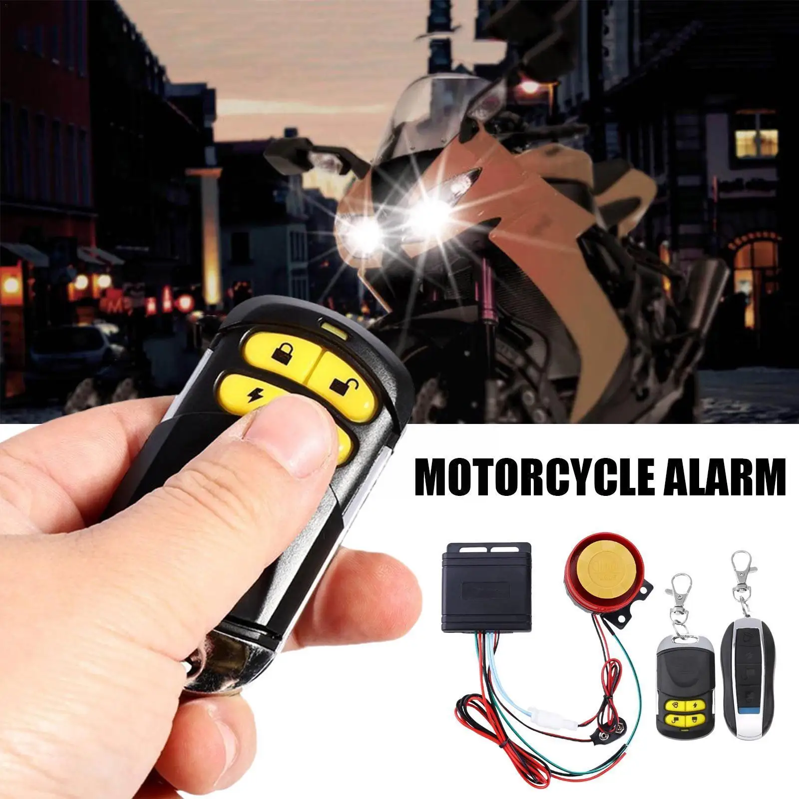 

Motorcycle Bike Anti-theft Security Alarm System 1set Waterproof Control Speaker Motorbike Burglar Remote Motorcycle Alarm V0f3
