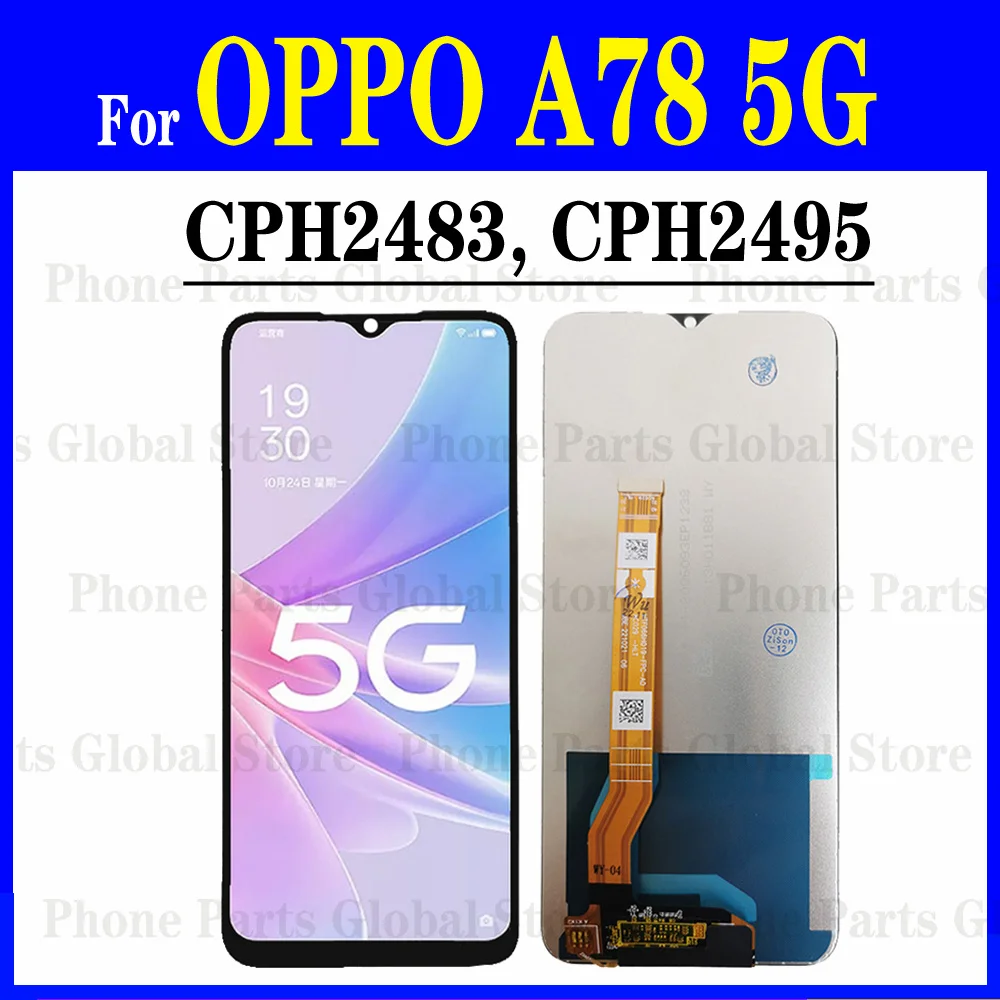 Дисплей 6 56 дюйма для OPPO A78 5G LCD CPH2483 CPH2495 ЖК-экран с сенсорным дигитайзером в сборе