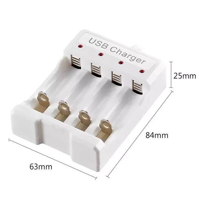 

4 Slot USB Battery Charger AA/AAA Rechargeable Battery Smart IC Control Prevent Overcharging Batteries Power Accessory