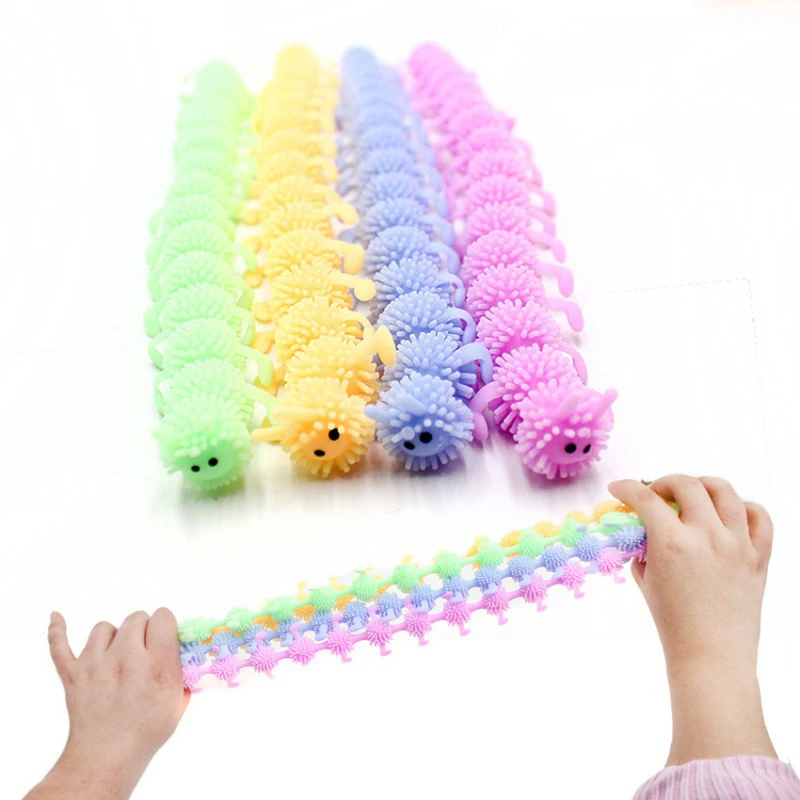 

New Fidget Antistress Caterpillar Squish Toy For Children Kawaii Anti Stress Hand Stress Relief Vent Sensory Stretch Toys Gifts