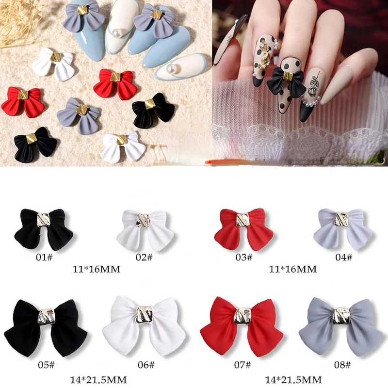 

Nail Art Metal Alloy Frosted Bow DIY Decoration Alloy Three-dimensional Finished Ribbon Charm Manicure Accessories