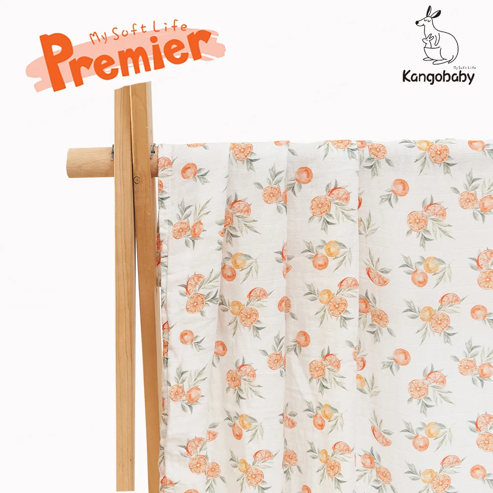 

Kangobaby #My Soft Life# Digital Print Popular Receiving Blanket Skin-friendly For Newborn Baby Muslin Swaddle Blanket