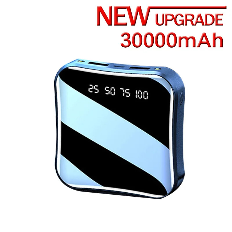

30000mAh Mini Power Bank 2USB LED Display Portable External Battery Charger Powerbank High-capacity Power Banks for iPhone