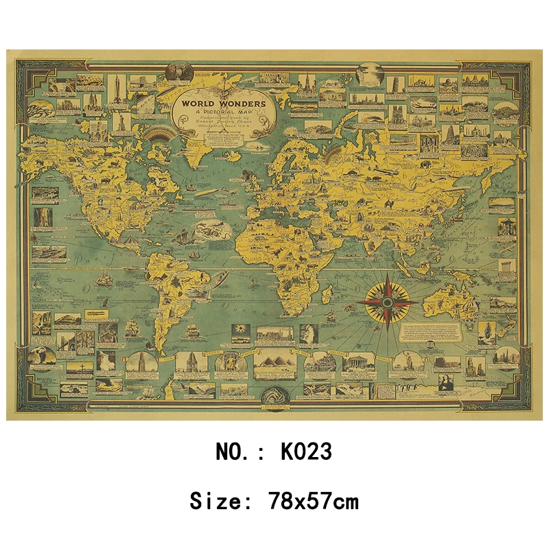 Винтажная карта мира