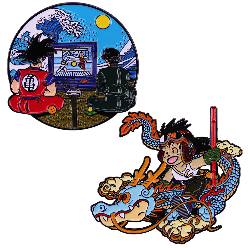 

Japanese Anime Cool Dragon Decorations Lapel Pins for Backpacks Enamel Pins Badges Brooches for Clothes Jewelry Accessories