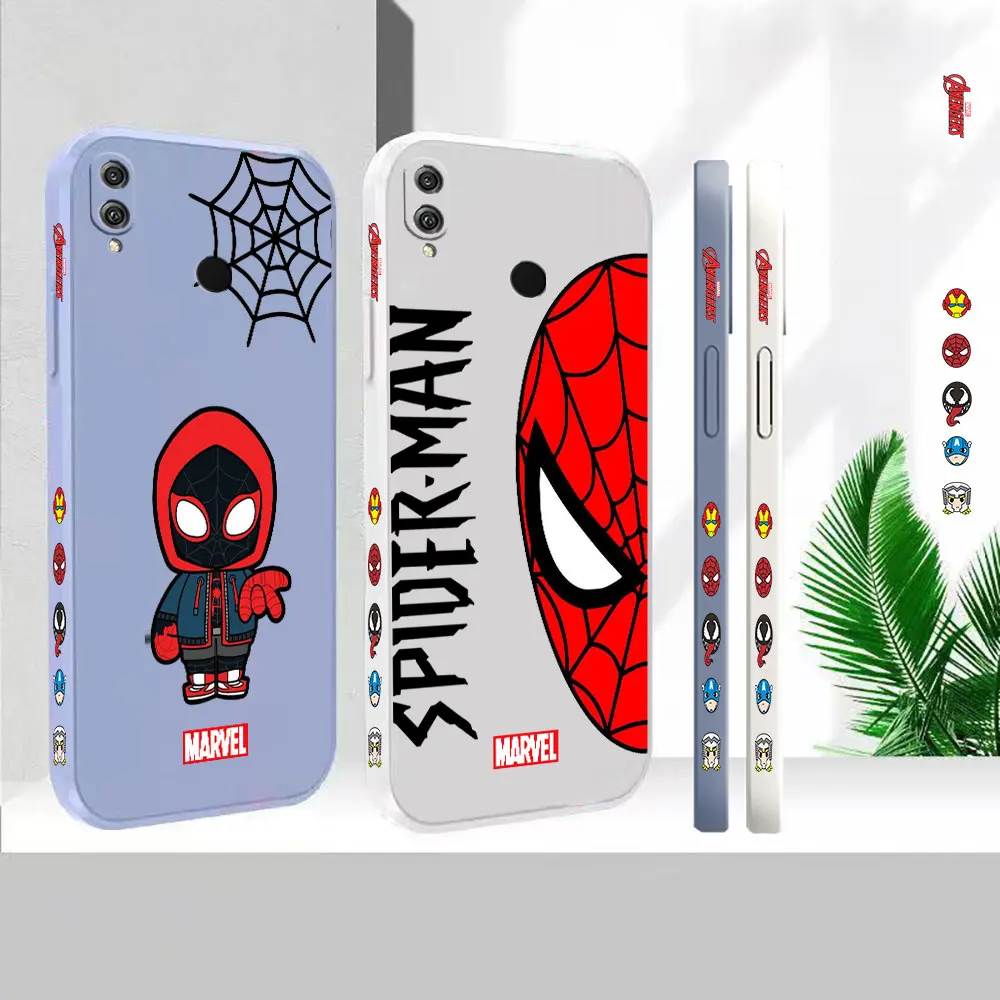 

Liquid Case For Honor 80 70 60 50 SE GT 30 30S 20 20S 10 9 8X Pro Plus Max Lite 4G 5G Marvel Avengers Funny Spider-Man Cover
