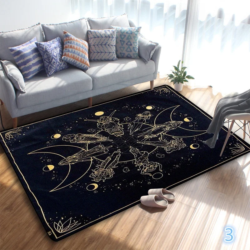 

Black Witch Sun Moon Divination Carpets for Living Room Large Home Living Room Floor Mat Rugs Room Decor Tapetes De Sala Tapis